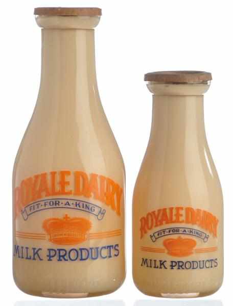 Appraisal: Lot of Royale Dairy Tan Milk Bottles Description Lot includes