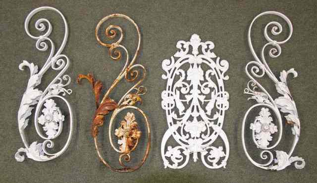 Appraisal: Four white painted cast iron decorations various sizes