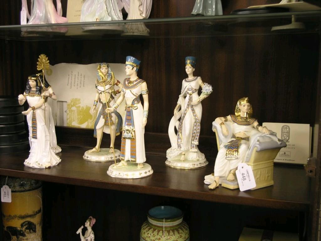 Appraisal: Bone china figures Tutankhamun series three by Wedgwood three by