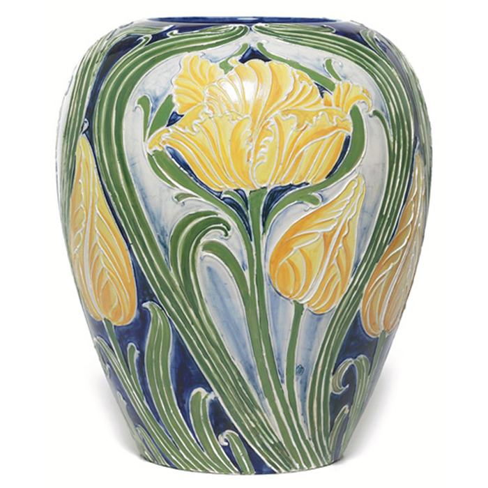 Appraisal: Exceptional Moorcroft vase large form with a Florian design of