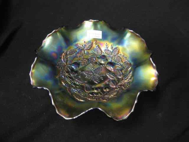 Appraisal: Northwood ''Three Fruits'' Carnival Glass Bowl ''electric blue'' finish on