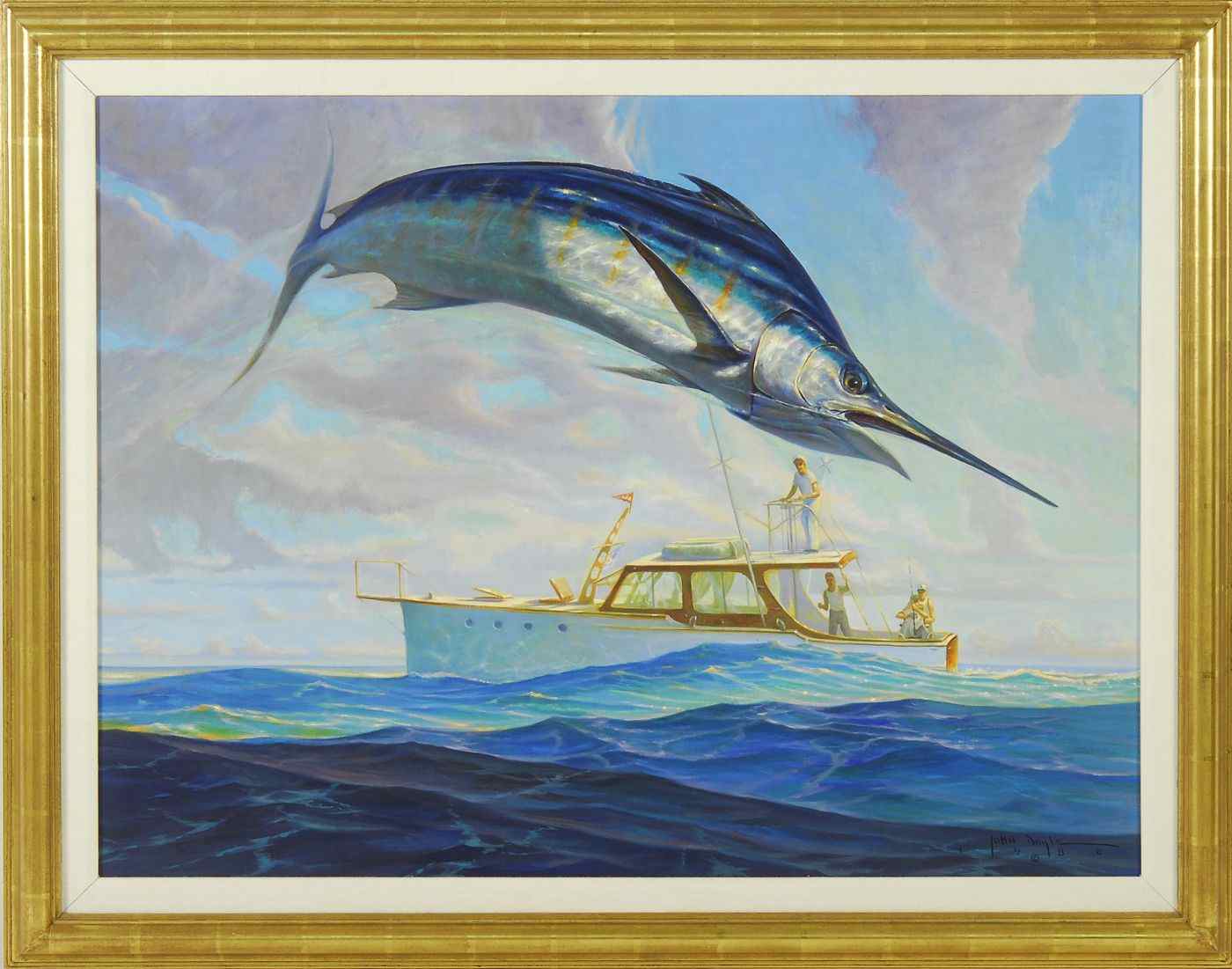 Appraisal: JOHN CARROLL DOYLEAmerican b Sportfishing'' depicting a blue marlin on