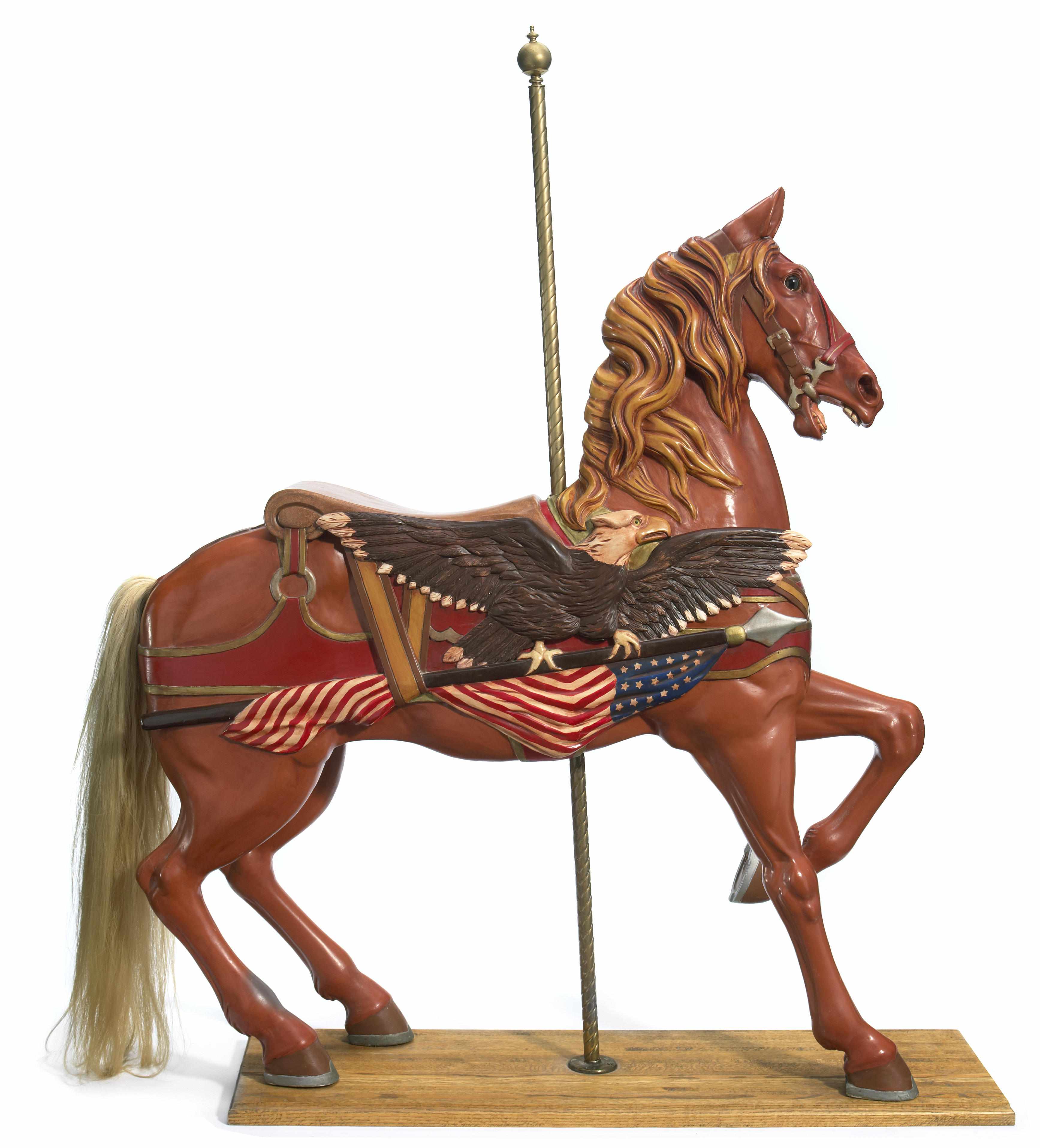 Appraisal: An American carved and paint decorated carousel horse by Gustave