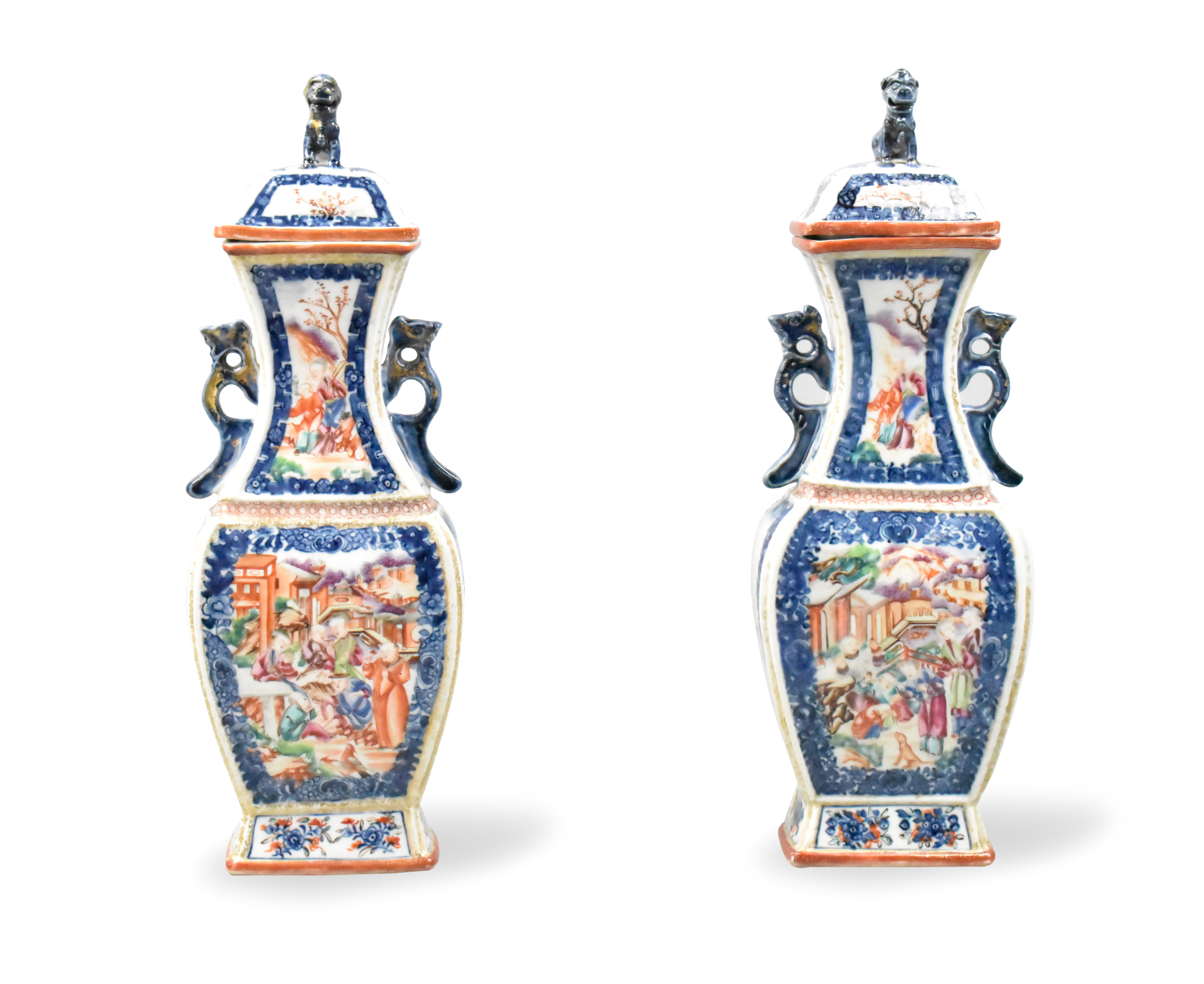 Appraisal: A pair of Chinese canton enamel covered vases dating from