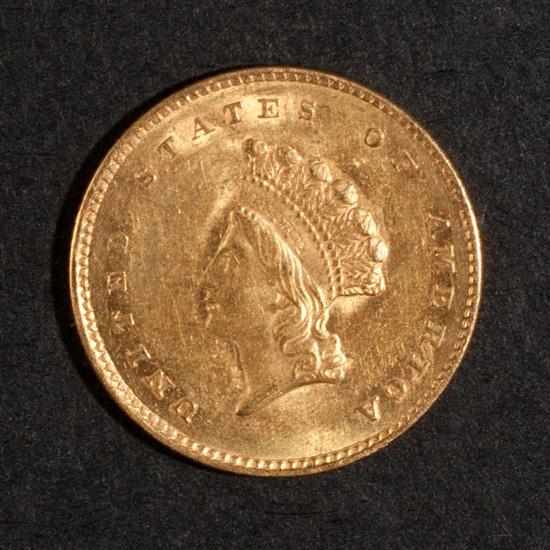 Appraisal: United States Indian head Type II gold dollar AU- Estimate