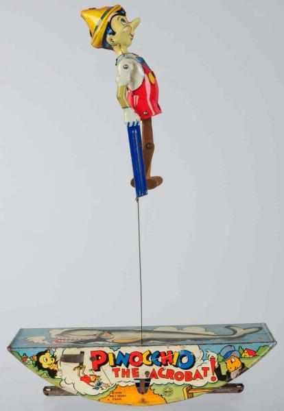 Appraisal: Tin Litho Marx Pinocchio Acrobat Wind-Up Toy American Working Marked