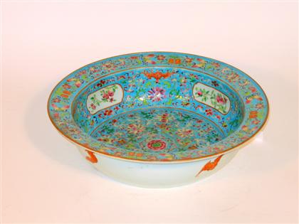 Appraisal: Chinese enameled basin qing dynasty Slightly everted rim issues from