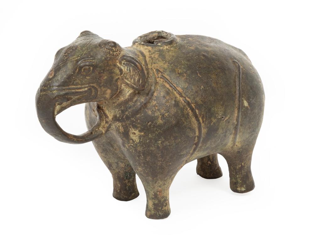 Appraisal: INDIAN OR SOUTHEAST ASIAN BRONZE ELEPHANTAntique Indian or Southeast Asian