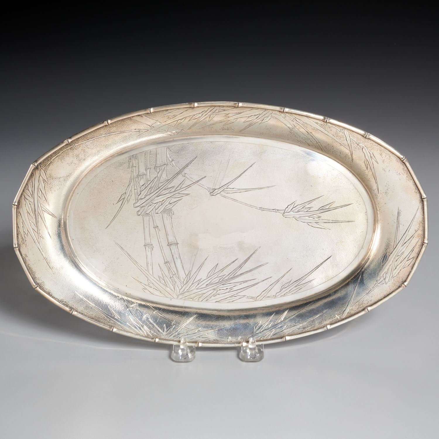 Appraisal: CHINESE EXPORT SILVER TRAY Early th c China with etched