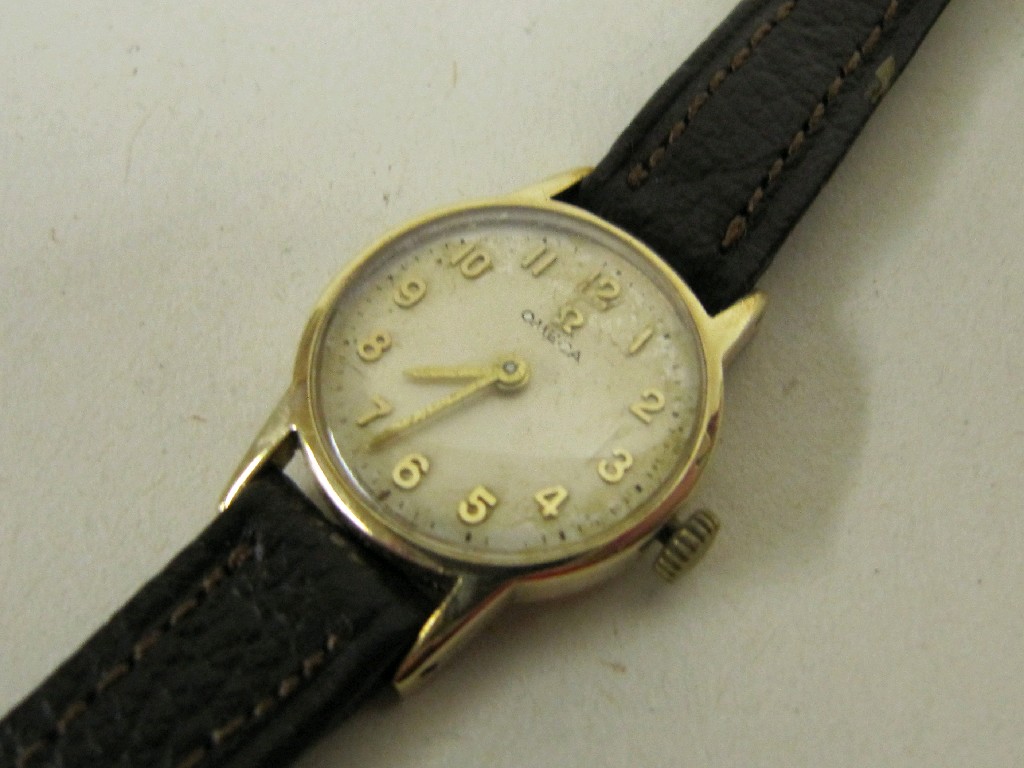 Appraisal: Ladies ct gold Omega wrist watch hallmarked London on leather