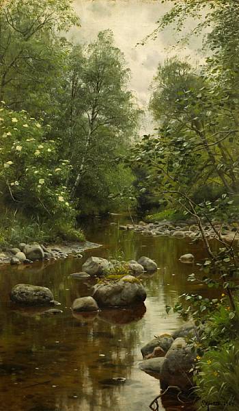 Appraisal: Peder Mork M nsted Danish - The brook signed and