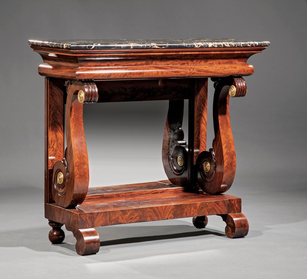 Appraisal: American Late Classical Carved Mahogany Pier Table c New York