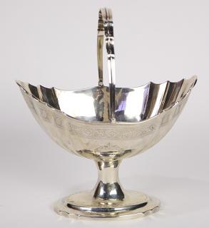 Appraisal: British George III sterling silver sugar basket by Jonathan Laughlin