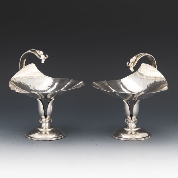 Appraisal: PAIR OF STERLING SILVER COMPOTES BY CARL POUL PETERSEN x