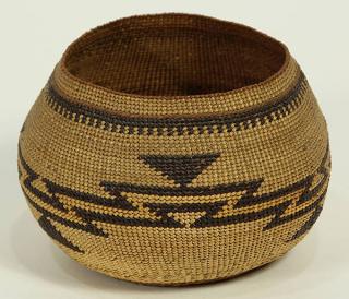 Appraisal: Native American Hupa twined basketry bowl Native American Hupa twined