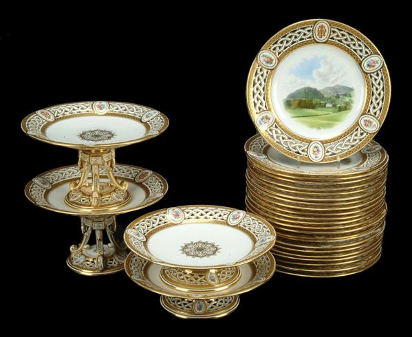 Appraisal: A Minton's China part dessert service of Lord Milton type