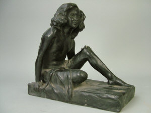 Appraisal: K Scott black patinated bronze possibly Lady Kathleen Scott -