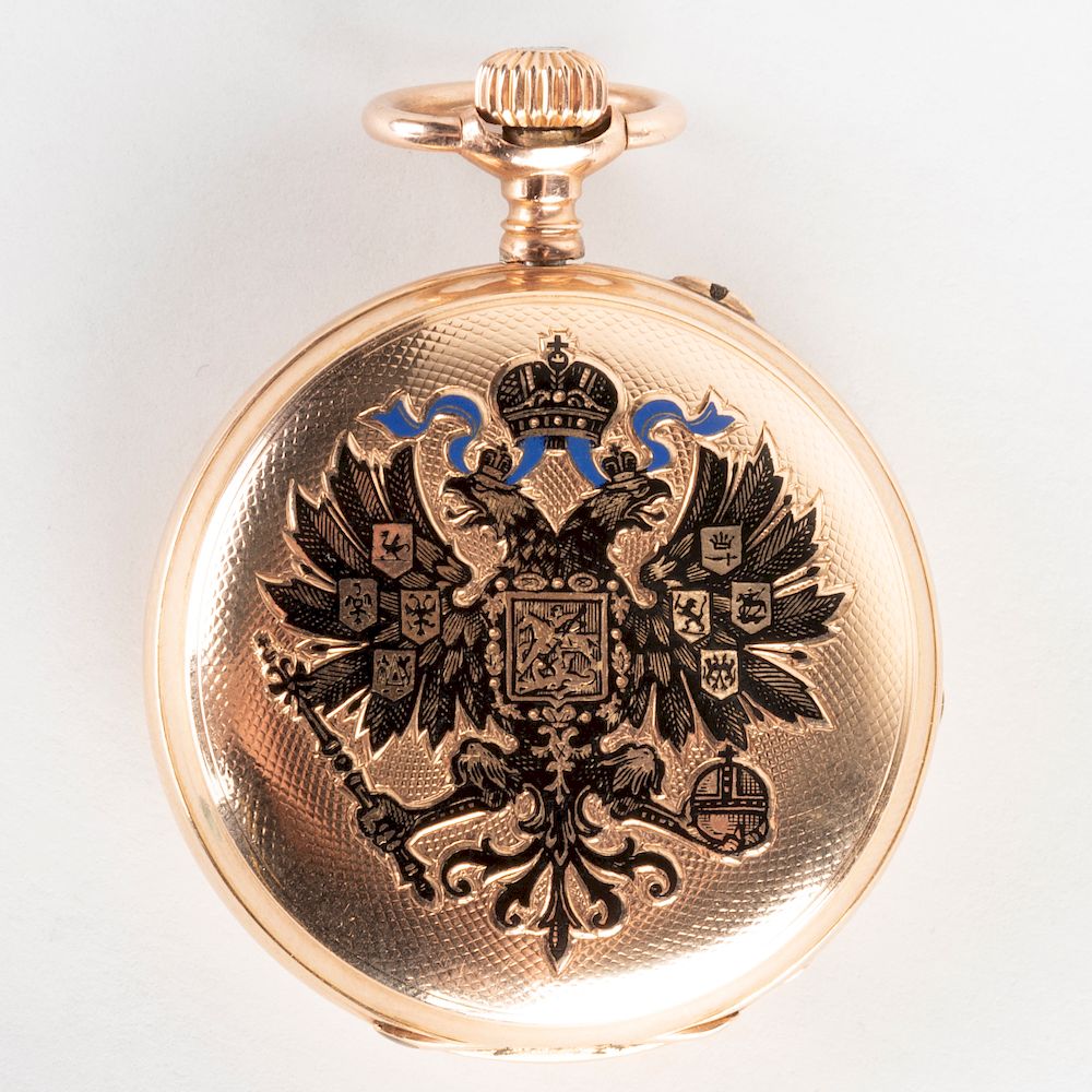 Appraisal: Gold and Enamel Presentation Pocket Watch by Pavel Buhre St