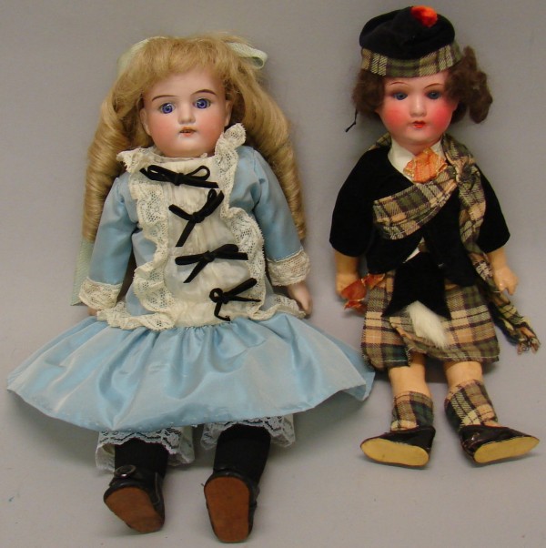 Appraisal: Pair of dolls Painted bisque Armand Marseille Germany A M