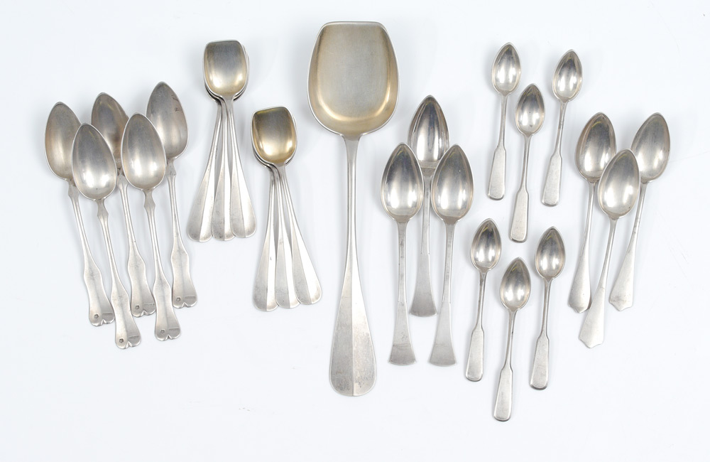 Appraisal: PIECE CONTINENTAL SILVER SPOONS pieces total to include assorted Austrian