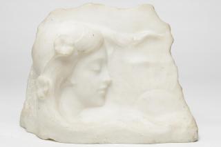 Appraisal: Art Nouveau Marble Relief Sculpture of Woman Art Nouveau sculpture