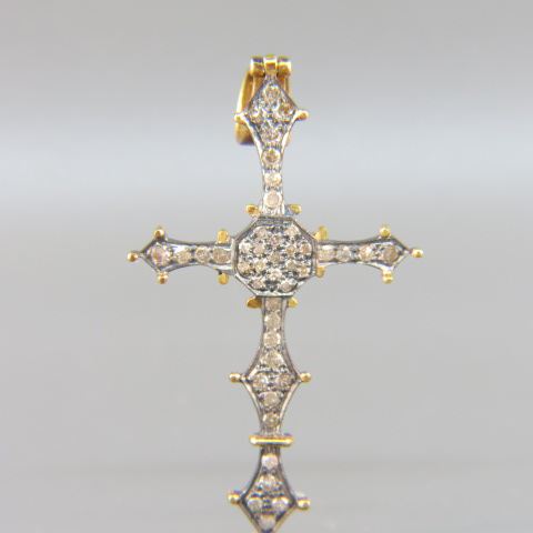 Appraisal: Diamond Cross Pendant diamonds totaling carat in k yellow gold