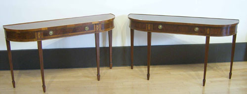 Appraisal: Pair of Federal style pier tables h x w