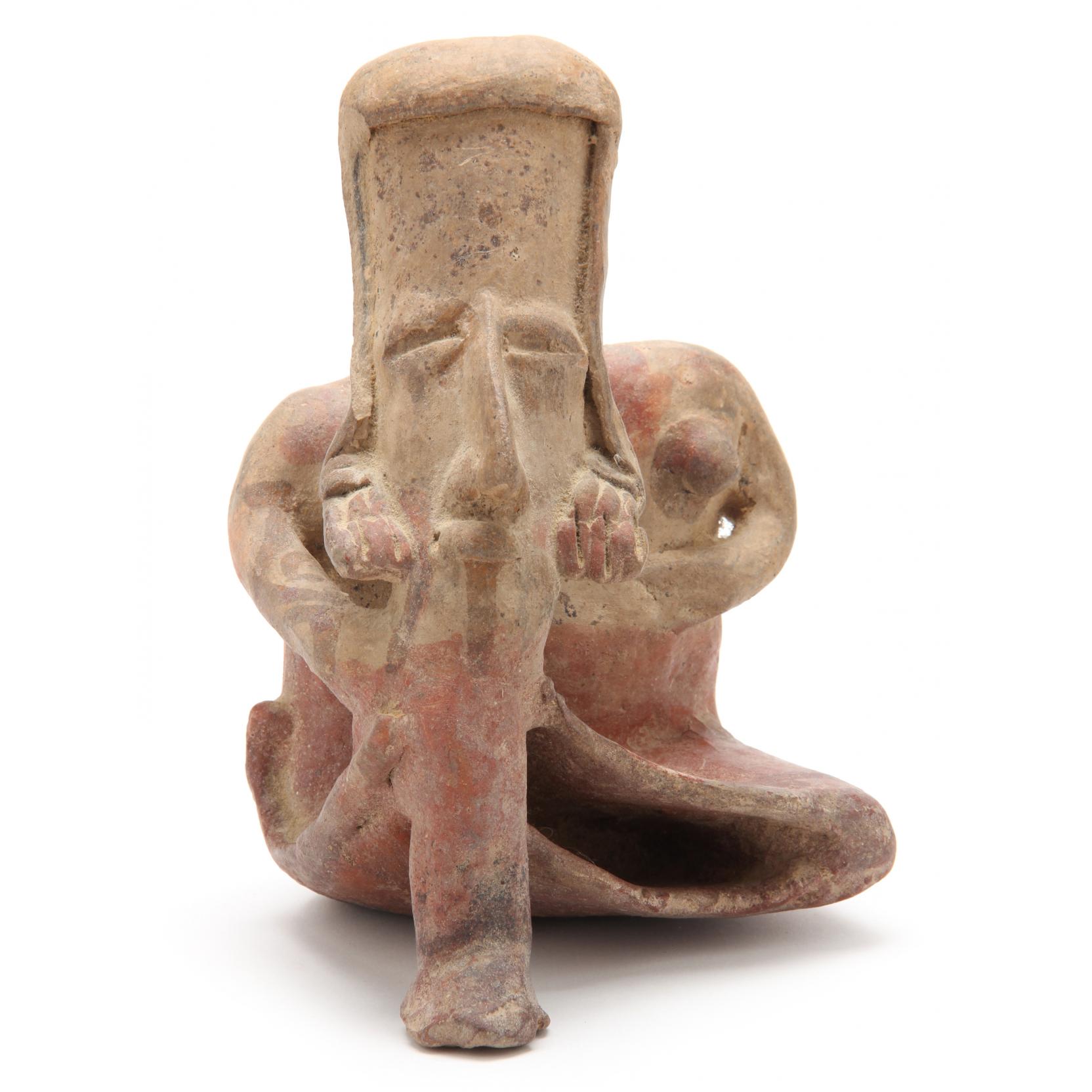 Appraisal: Pre-Columbian Jalisco Seated Terracotta Figurine Mexico circa - A D