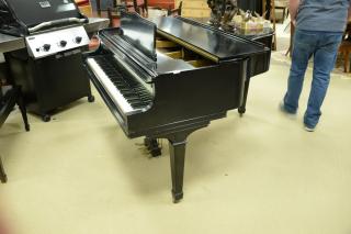 Appraisal: Wm Knabe ebonized baby grand piano and bench lg in