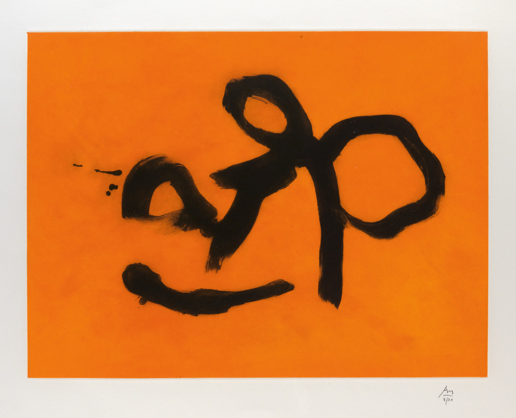 Appraisal: ROBERT MOTHERWELL Orange Lyric Aquatint with carborundum printed in orange