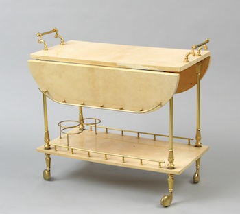 Appraisal: An Aldo Tura Serving Cart An Aldo Tura serving cart