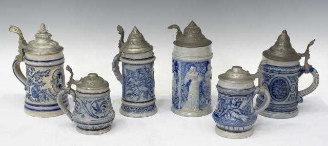 Appraisal: lot of German salt glaze beer mugs most with pictorial