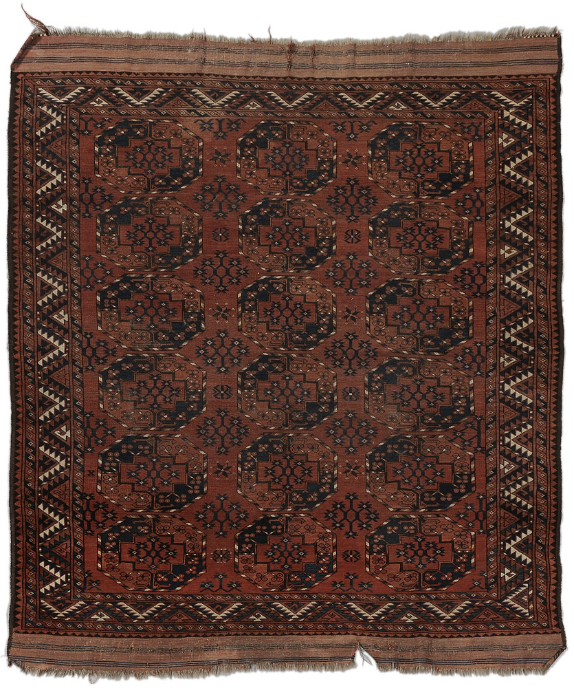 Appraisal: Turkman Rug Turkish early th century rows of guls on