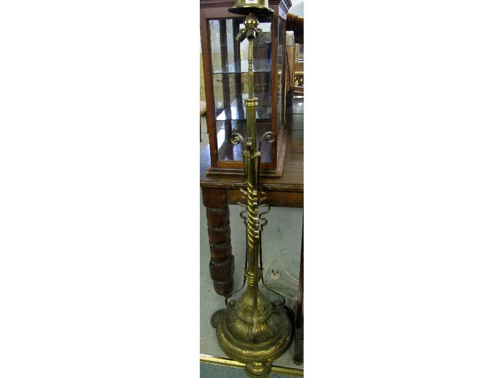 Appraisal: Telescopic brass floor lamp