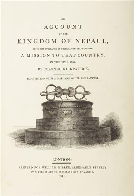 Appraisal: Kirkpatrick William An account of the kingdom of Nepaul being