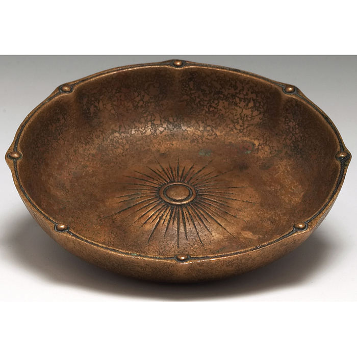 Appraisal: Tiffany Studios bowl bronze with an original gold dor eacute