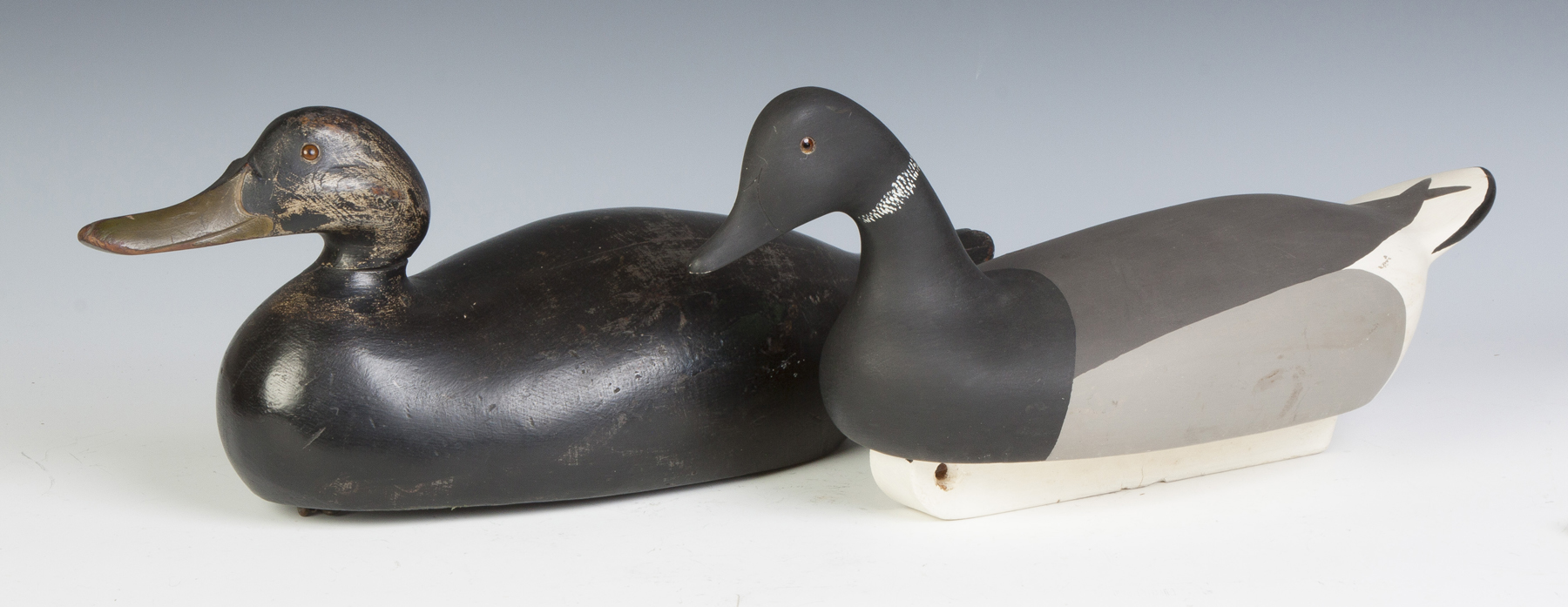 Appraisal: Two Carved Painted Duck Decoys Mason black duck original paint