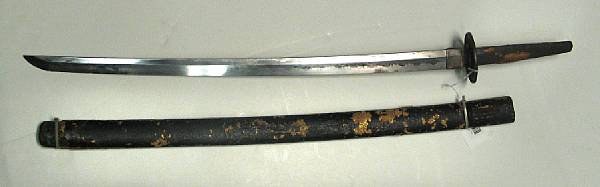 Appraisal: A wakizashi Lacking tsuka inscribed Hizen no kuni ju Tadayoshi