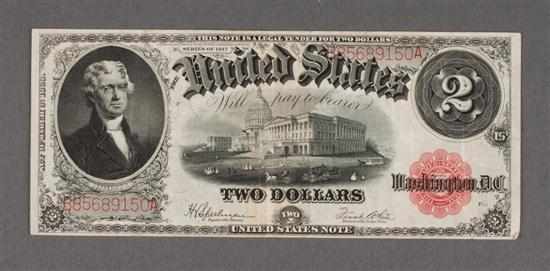 Appraisal: United States Currency Legal Tender Note Series of EF Estimate