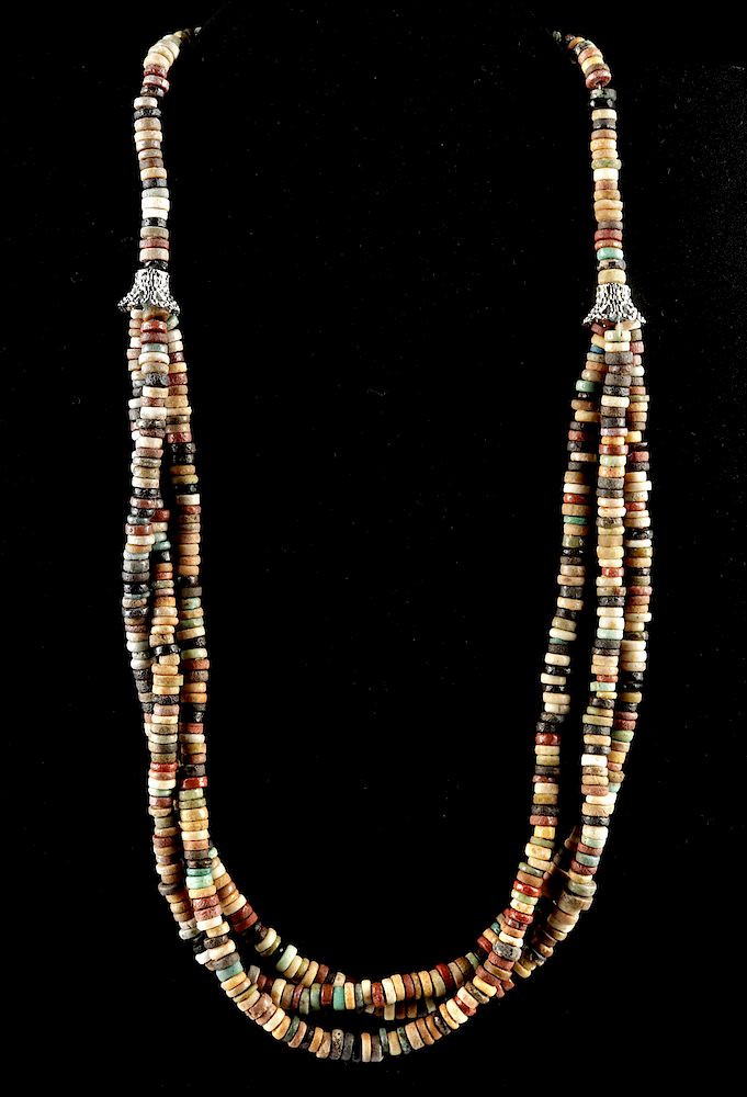 Appraisal: Egyptian Faience Beaded Necklace - Three Strands Ancient Egypt Third