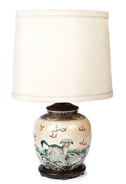 Appraisal: A Chinese vase now as a lamp height in diameter