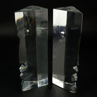 Appraisal: Pair of Baccarat Encounter Crystal Sculptures by Robert Rigot Signed