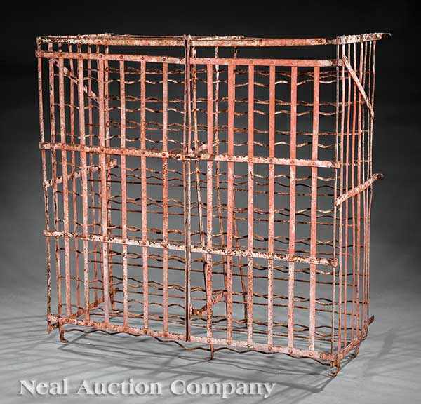 Appraisal: An Antique Iron Wine Rack early th c having a