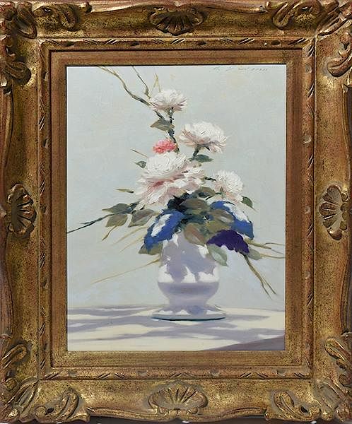 Appraisal: A Gisson Still Life Oil on canvas floral still life