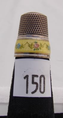 Appraisal: Simons sterling yellow enamel thimble