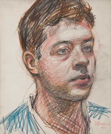 Appraisal: DAVID BURLIUK Group of drawings Portrait of a Young Man