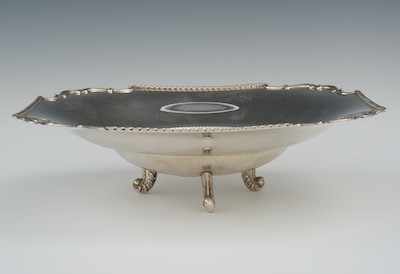 Appraisal: An Italian Silver Tri-Footed Bowl Rounded central portion flared wide