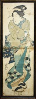 Appraisal: th c Japanese ukiyo-e woodblock print signed Keisai Eisen -