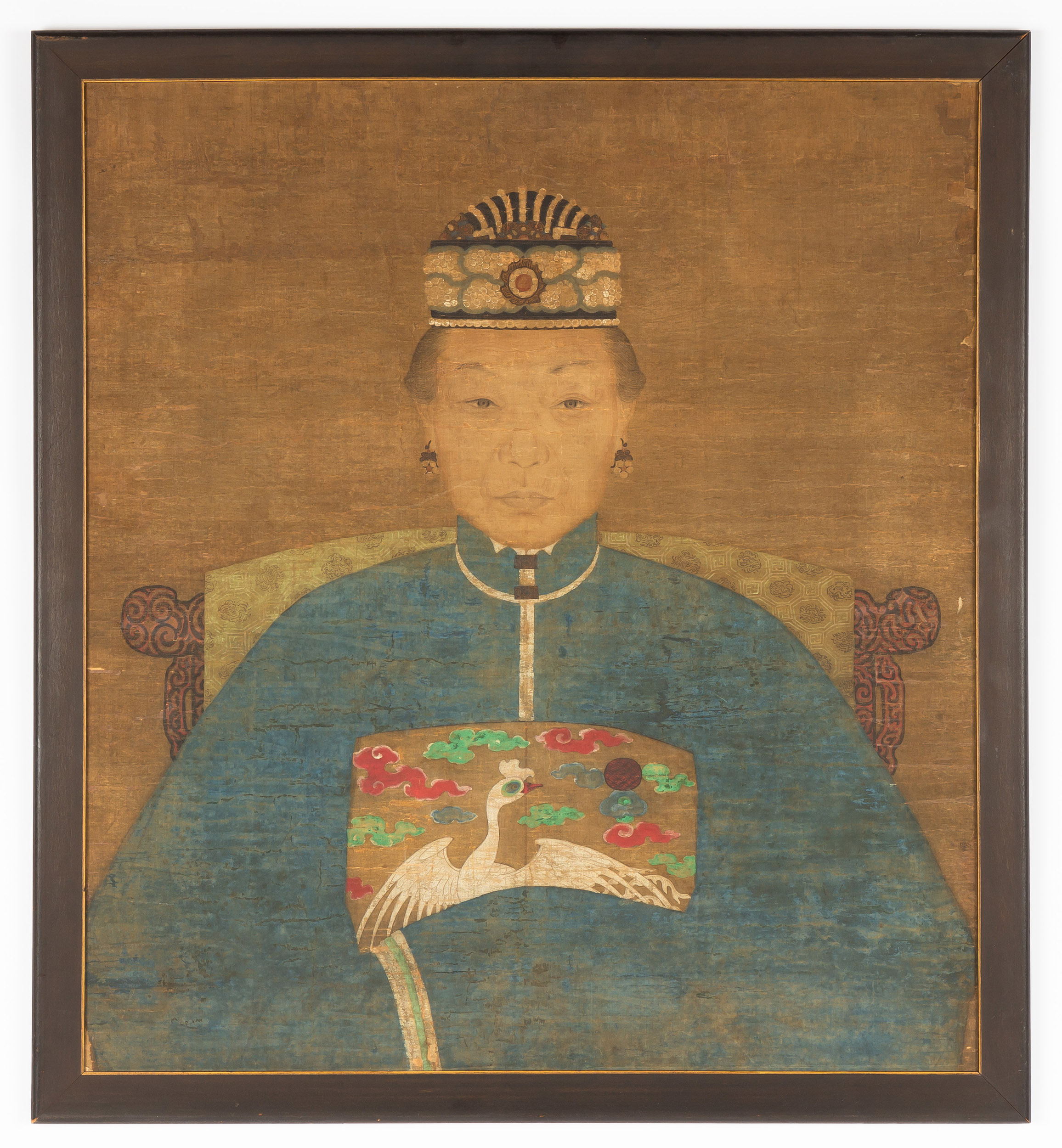 Appraisal: CHINESE SILK ANCESTRAL PORTRAIT PAINTING Exhibited Albright-Knox Art Gallery Buffalo