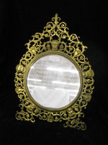 Appraisal: Victorian Bronzed Dresser Mirror rococo design x